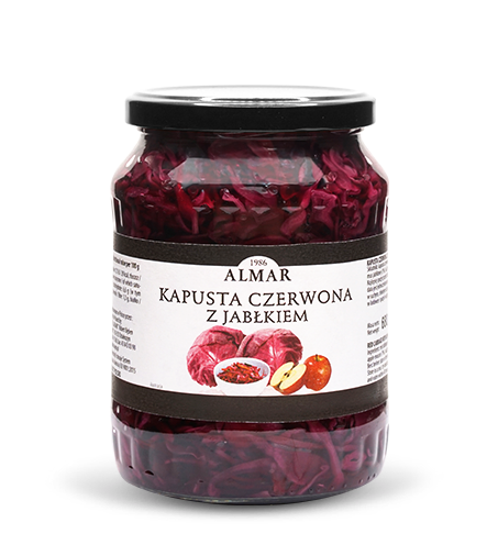 Red cabbage with apple