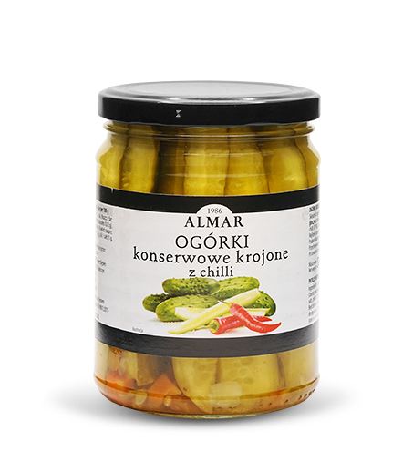 Sliced Pickled Cucumbers with Chili